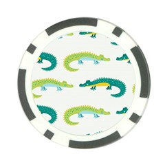 Cute Cartoon Alligator Kids Seamless Pattern With Green Nahd Drawn Crocodiles Poker Chip Card Guard by BangZart