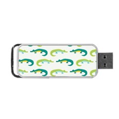 Cute Cartoon Alligator Kids Seamless Pattern With Green Nahd Drawn Crocodiles Portable Usb Flash (two Sides) by BangZart