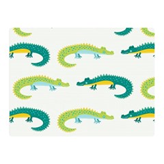 Cute Cartoon Alligator Kids Seamless Pattern With Green Nahd Drawn Crocodiles Double Sided Flano Blanket (mini) 