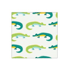 Cute Cartoon Alligator Kids Seamless Pattern With Green Nahd Drawn Crocodiles Satin Bandana Scarf