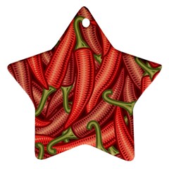 Seamless Chili Pepper Pattern Ornament (star) by BangZart