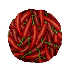 Seamless Chili Pepper Pattern Standard 15  Premium Flano Round Cushions