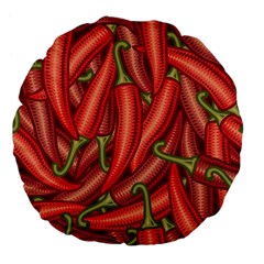 Seamless Chili Pepper Pattern Large 18  Premium Flano Round Cushions