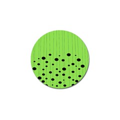 Bubbles At Strings Lemon Green And Black, Geometrical Pattern Golf Ball Marker (10 Pack)