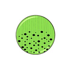 Bubbles At Strings Lemon Green And Black, Geometrical Pattern Hat Clip Ball Marker (10 Pack)