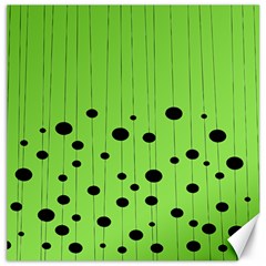 Bubbles At Strings Lemon Green And Black, Geometrical Pattern Canvas 20  X 20 