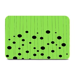 Bubbles At Strings Lemon Green And Black, Geometrical Pattern Plate Mats by Casemiro