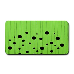 Bubbles At Strings Lemon Green And Black, Geometrical Pattern Medium Bar Mats