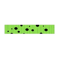 Bubbles At Strings Lemon Green And Black, Geometrical Pattern Flano Scarf (mini)