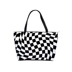 Weaving Racing Flag, Black And White Chess Pattern Classic Shoulder Handbag
