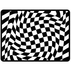 Weaving Racing Flag, Black And White Chess Pattern Double Sided Fleece Blanket (large)  by Casemiro