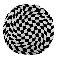 Weaving Racing Flag, Black And White Chess Pattern Large 18  Premium Flano Round Cushions