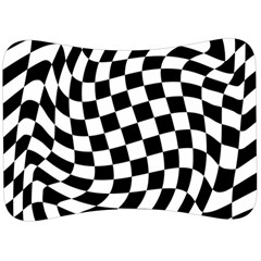 Weaving Racing Flag, Black And White Chess Pattern Velour Seat Head Rest Cushion by Casemiro