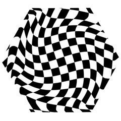 Weaving Racing Flag, Black And White Chess Pattern Wooden Puzzle Hexagon