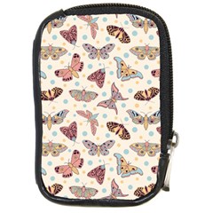 Pattern With Butterflies Moths Compact Camera Leather Case by BangZart