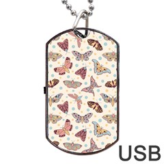 Pattern With Butterflies Moths Dog Tag Usb Flash (one Side) by BangZart