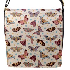 Pattern With Butterflies Moths Flap Closure Messenger Bag (s)