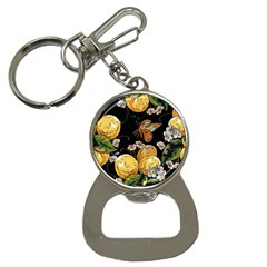Embroidery Blossoming Lemons Butterfly Seamless Pattern Bottle Opener Key Chain by BangZart