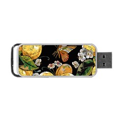 Embroidery Blossoming Lemons Butterfly Seamless Pattern Portable Usb Flash (two Sides) by BangZart