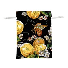 Embroidery Blossoming Lemons Butterfly Seamless Pattern Lightweight Drawstring Pouch (s) by BangZart