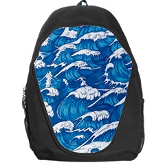 Storm Waves Seamless Pattern Raging Ocean Water Sea Wave Vintage Japanese Storms Print Illustration Backpack Bag by BangZart