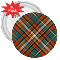 Tartan Scotland Seamless Plaid Pattern Vector Retro Background Fabric Vintage Check Color Square 3  Buttons (10 Pack)  by BangZart