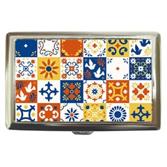 Mexican Talavera Pattern Ceramic Tiles With Flower Leaves Bird Ornaments Traditional Majolica Style Cigarette Money Case by BangZart