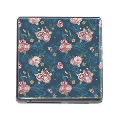 Vintage Flowers Pattern Memory Card Reader (Square 5 Slot)