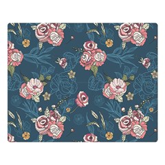 Vintage Flowers Pattern Double Sided Flano Blanket (Large) 