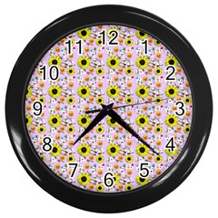 Hawaii Ghost Lilac Wall Clock (Black)