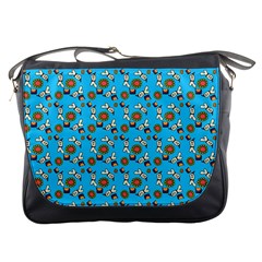 Clown Ghost Pattern Blue Messenger Bag by snowwhitegirl