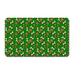 Clown Ghost Pattern Green Magnet (rectangular)