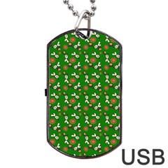 Clown Ghost Pattern Green Dog Tag Usb Flash (one Side) by snowwhitegirl