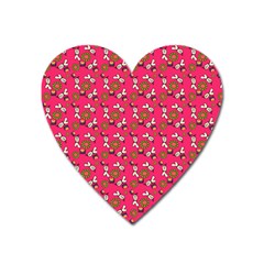 Clown Ghost Pattern Pink Heart Magnet