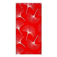 White Abstract Flowers On Red Shower Curtain 36  X 72  (stall)  by Dushan