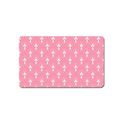 White And Pink Art-deco Pattern Magnet (name Card) by Dushan