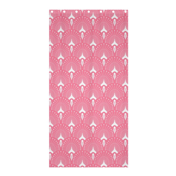 White and pink Art-Deco pattern Shower Curtain 36  x 72  (Stall) 