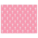 White and pink Art-Deco pattern Double Sided Flano Blanket (Medium)  60 x50  Blanket Front