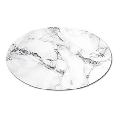 White Faux Marble Oval Magnet by Dushan