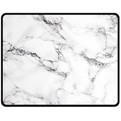 White Faux Marble Double Sided Fleece Blanket (medium)  by Dushan