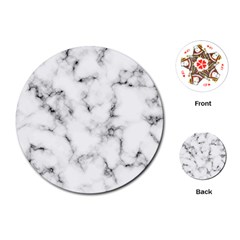 White Faux Marble Texture  Playing Cards Single Design (round) by Dushan