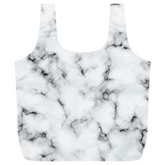 White Faux Marble Texture  Full Print Recycle Bag (xl)