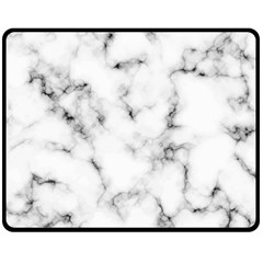 White Faux Marble Texture  Fleece Blanket (medium)  by Dushan