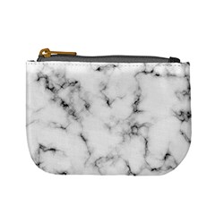 White Faux Marble Texture  Mini Coin Purse by Dushan