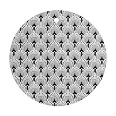 Black And White Art-deco Pattern Round Ornament (two Sides) by Dushan