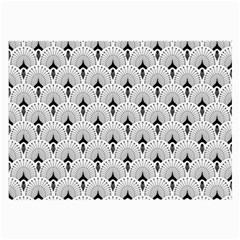 Black And White Art-deco Pattern Large Glasses Cloth by Dushan