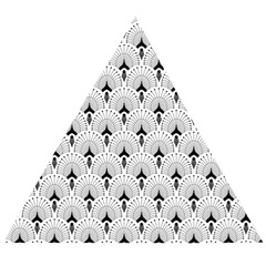 Black And White Art-deco Pattern Wooden Puzzle Triangle by Dushan