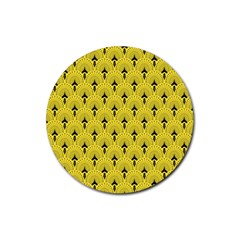 Art-decoyellow Rubber Coaster (round) 