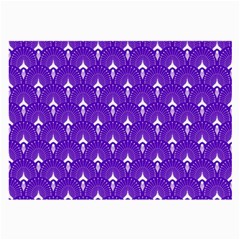 White And Purple Art-deco Pattern Large Glasses Cloth by Dushan