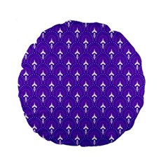 White And Purple Art-deco Pattern Standard 15  Premium Flano Round Cushions by Dushan